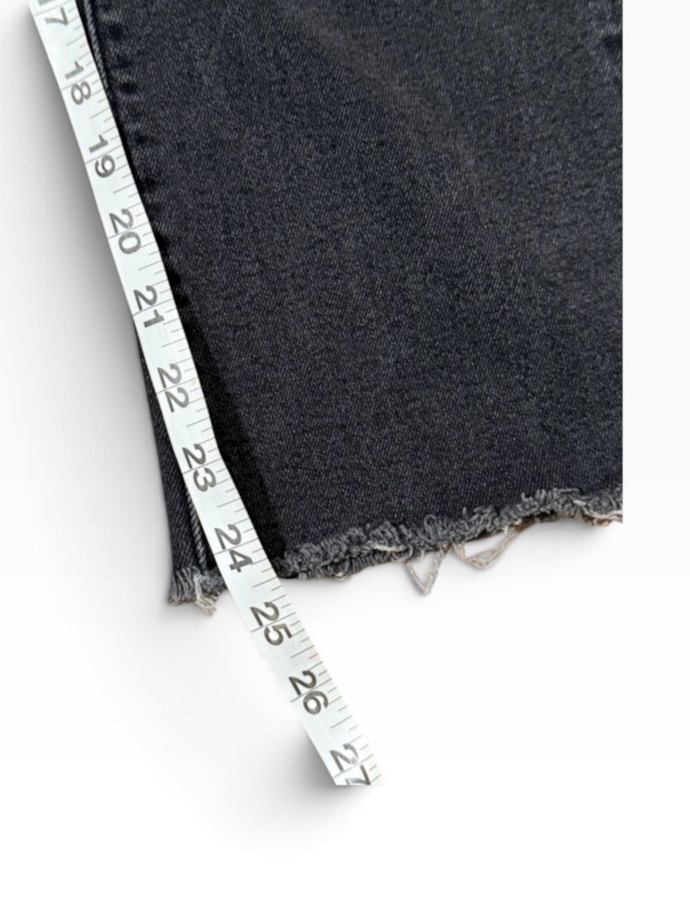 Washed Black Cropped Jeans with Raw Hem LOFT - Picture 4 of 4